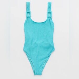 Aerie Shimmer Crinkle Birthday Scoop Cheeky One Piece Swim Suit Small